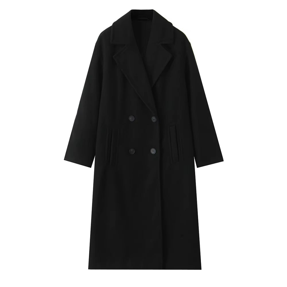 Women's brown wool coat for autumn/winter.