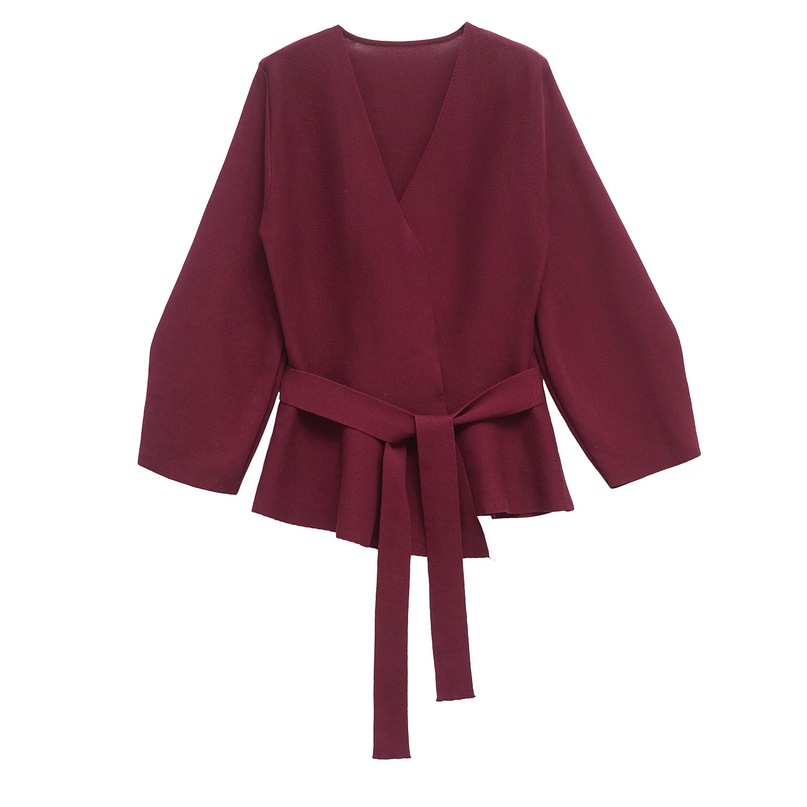 Women's knit blazer with belt