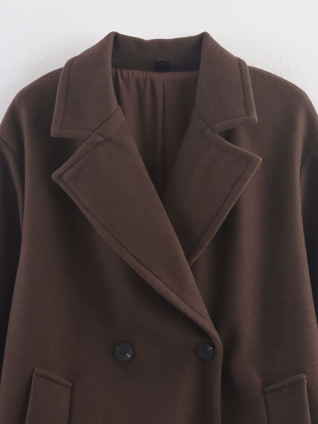 Women's brown wool coat for autumn/winter.